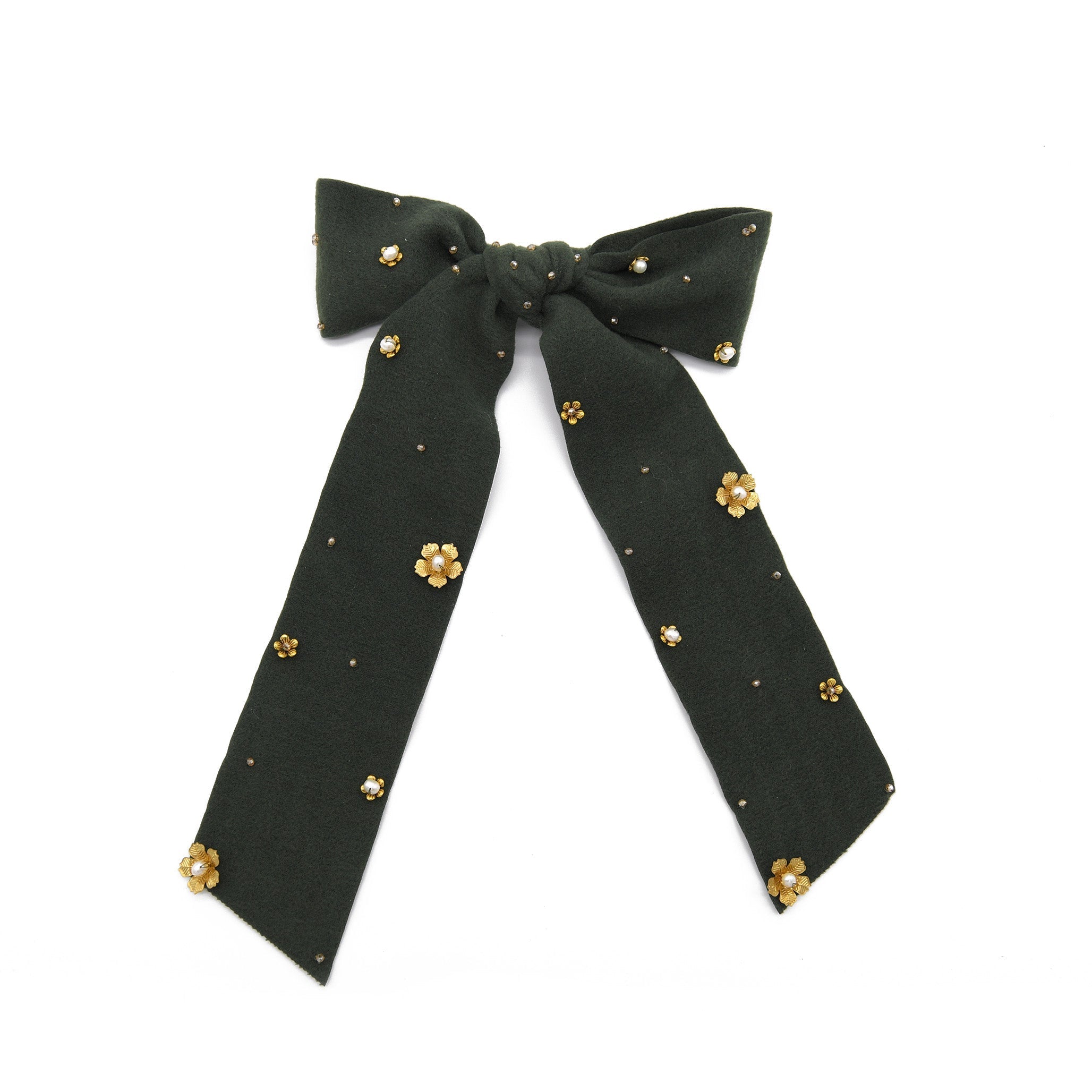 Green Zinnia Handmade Barrette